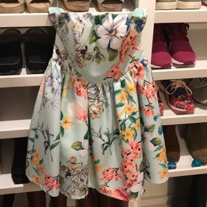 Strapless flower dress